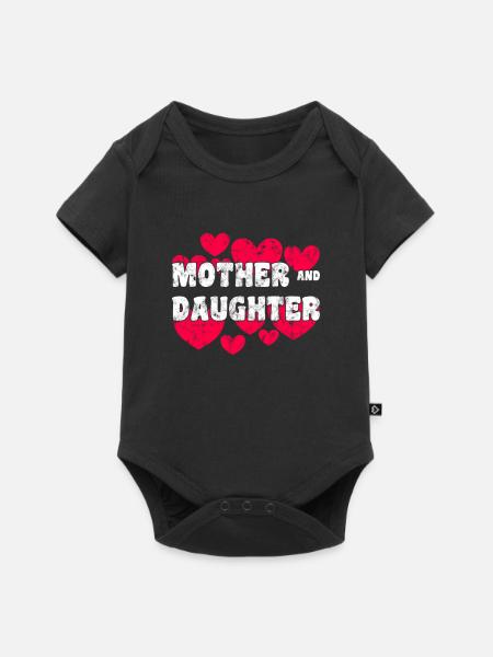 Mutter und Tochter - Baby Premium Kurzarmbody - Schwarz