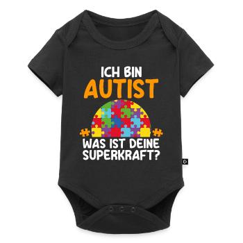 Autismus Autist Autisten - Baby Premium Kurzarmbody - Schwarz - Vorne