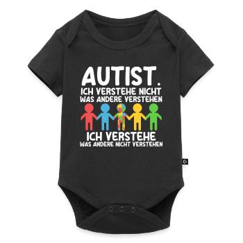 Autismus Autist Autisten - Baby Premium Kurzarmbody - Schwarz - Vorne