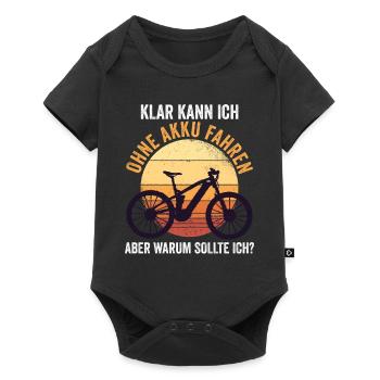 Mountainbike Radfahrer E-Bike Fahrrad - Baby Premium Kurzarmbody - Schwarz - Vorne