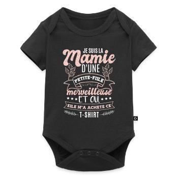 Drôle Mamie Cadeau Petite Fille Grand Mère - Body à manches courtes Premium Bébé - noir - Devant