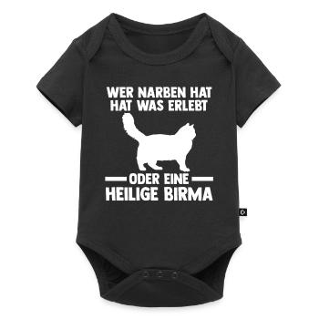 Heilige Birma Katze - Baby Premium Kurzarmbody - Schwarz - Vorne