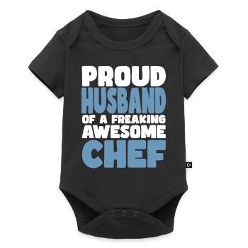 Fière épouse d’un sacré bon chef - Body à manches courtes Premium Bébé - noir - Devant