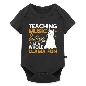 Teaching music is a lot of fun alpaca - Baby Premium short-sleeve bodysuit - black - Front