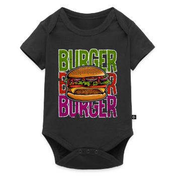 J’adore la restauration rapide, les hamburgers et les frites - Body à manches courtes Premium Bébé - noir - Devant