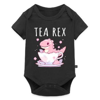 Tea Rex Sweet Dino in Teacup - Baby Premium short-sleeve bodysuit - black - Front