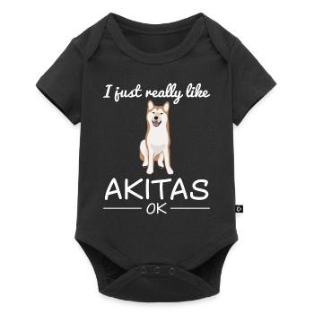 Akita Inu Hund Hundeliebhaber Spruch Geschenk - Baby Premium Kurzarmbody - Schwarz - Vorne