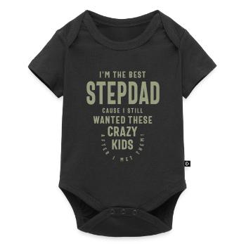 Crazy Kids Step Dad, Still the Best Grandpa - Baby Premium short-sleeve bodysuit - black - Front