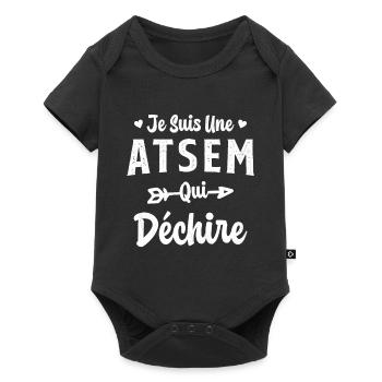 Je suis une ATSEM qui déchire Idée Cadeau Atsem - Body à manches courtes Premium Bébé - noir - Devant