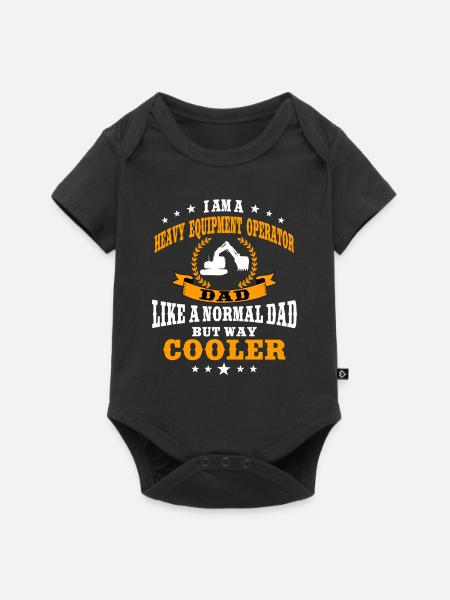 Baggerfahrer Papa - Baby Premium Kurzarmbody - Schwarz