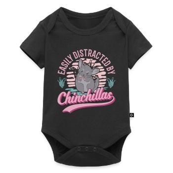 Easily distracted by Chinchillas - Baby Premium Kurzarmbody - Schwarz - Vorne