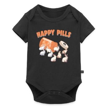 Happy Pills Lapin géant flamand Drôle de lapin race - Body à manches courtes Premium Bébé - noir - Devant
