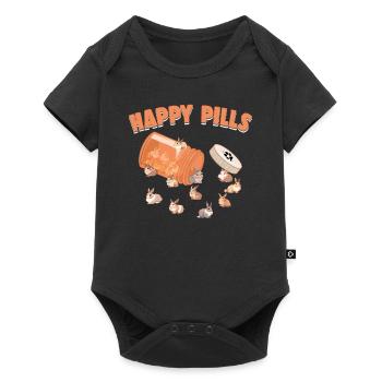 Happy Pills Lionhead Bunny Funny Rabbit Breed Pun - Body à manches courtes Premium Bébé - noir - Devant