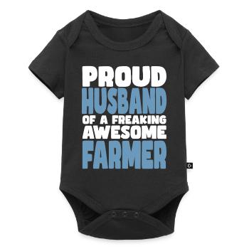 Proud wife of a damn good farmer - Baby Premium short-sleeve bodysuit - black - Front