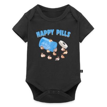 Happy Pills Rabbit Breed Funny Lionhead Bunny Pun - Body à manches courtes Premium Bébé - noir - Devant
