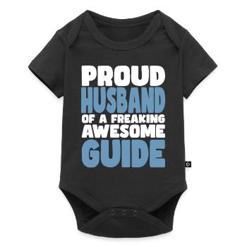 Proud wife of a damn good tour guide - Baby Premium short-sleeve bodysuit - black - Front