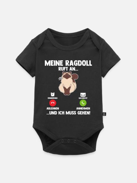 Ragdollkatze Katze - Baby Premium Kurzarmbody - Schwarz