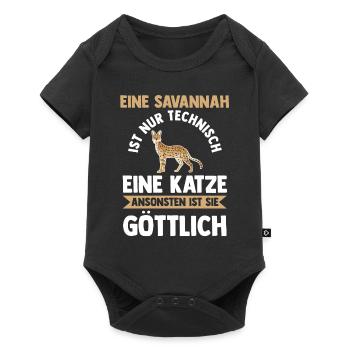 Savannah Katze - Baby Premium Kurzarmbody - Schwarz - Vorne