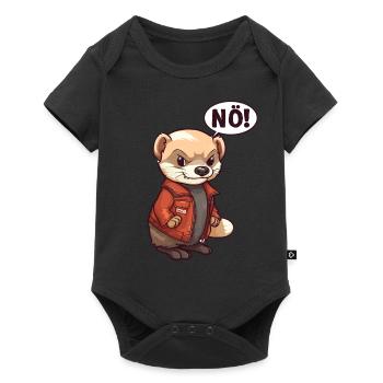Frettchen Nö Nein - Baby Premium Kurzarmbody - Schwarz - Vorne