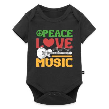 Peace Love Music Guitarist - Baby Premium short-sleeve bodysuit - black - Front