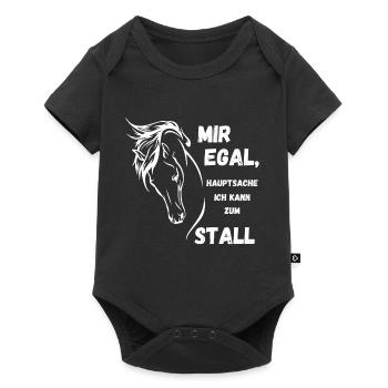Ich kann zum Stall - Baby Premium Kurzarmbody - Schwarz - Vorne