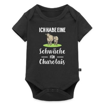 Charolais Rind I Frankreich Rinderzucht für - Baby Premium Kurzarmbody - Schwarz - Vorne