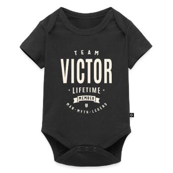 Team Victor Lifetime Member - Baby Premium short-sleeve bodysuit - black - Front