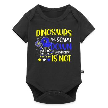 Les dinosaures sont effrayants, syndrome de Down - Body à manches courtes Premium Bébé - noir - Devant