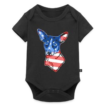 Rat Terrier Rat Terrier Flag - Baby Premium short-sleeve bodysuit - black - Front