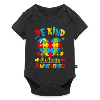 World autism Mom Dad - Baby Premium short-sleeve bodysuit - black - Front