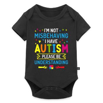 I'm not misbehhaving i have autism - Baby Premium short-sleeve bodysuit - black - Front