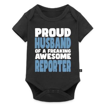Proud wife of a damn good reporter - Baby Premium short-sleeve bodysuit - black - Front