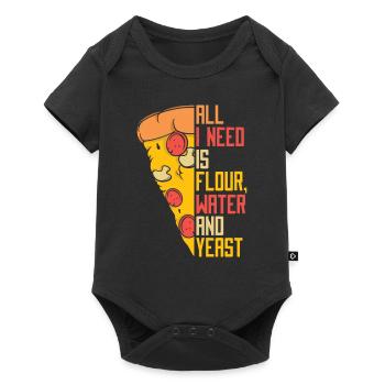 Alls I Need Is Flour Water And Yeast Pizzablech - Baby Premium Kurzarmbody - Schwarz - Vorne