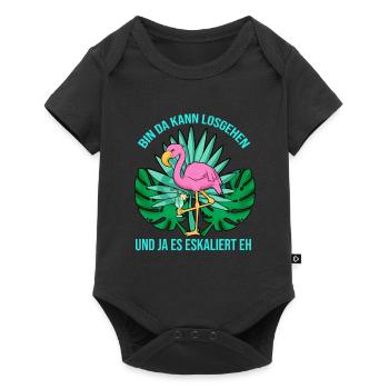 Bin Da Kann Losgehen Und Ja Es Eskaliert Eh - Baby Premium Kurzarmbody - Schwarz - Vorne
