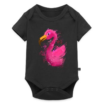 Colorful Flamingo - Baby Premium short-sleeve bodysuit - black - Front