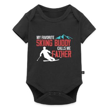 Skiing Buddy m’appelle Père Ski Neige - Body à manches courtes Premium Bébé - noir - Devant