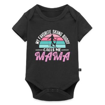 Skiing Buddy m’appelle Mama Ski Snow - Body à manches courtes Premium Bébé - noir - Devant