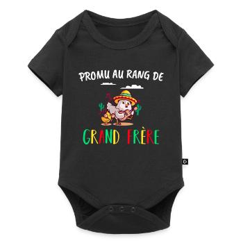 Promu Grand Frère 2024 - Cadeau Annonce Grossesse - Body à manches courtes Premium Bébé - noir - Devant