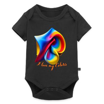 tie dye design Ich liebe meine Fraben - Baby Premium Kurzarmbody - Schwarz - Vorne