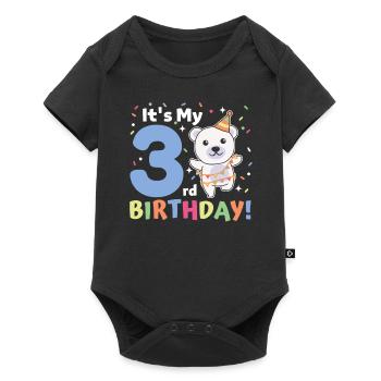 Polar bear for 3rd birthday children three years old - Baby Premium short-sleeve bodysuit - black - Front