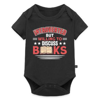 Book lover design with books for literature - Baby Premium short-sleeve bodysuit - black - Front