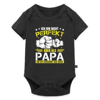 Vaterliebe| Männertag | Vatertag | Familienzeit - Baby Premium Kurzarmbody - Schwarz - Vorne