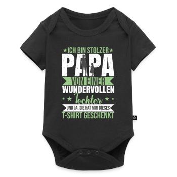 Stolzer Papa von einer wundervollen Tochter - Baby Premium Kurzarmbody - Schwarz - Vorne