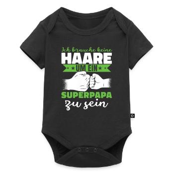 Ich brauche keine Haare um ein Superpapa zu sein - Baby Premium Kurzarmbody - Schwarz - Vorne