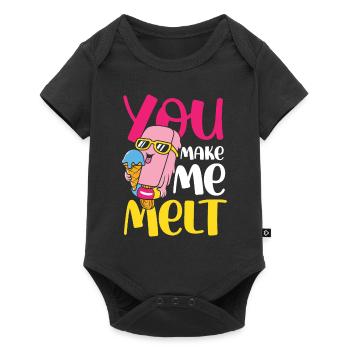 You Make Me Melt für eine Eis Liebhaber - Baby Premium Kurzarmbody - Schwarz - Vorne