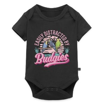 Easily distracted by Budgies Budgie - Baby Premium short-sleeve bodysuit - black - Front