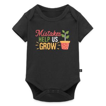 Mistakes Help Us Grow Funny Growth Mindset - Baby Premium short-sleeve bodysuit - black - Front