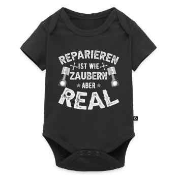 Reparieren ist wie zaubern aber real - Baby Premium Kurzarmbody - Schwarz - Vorne