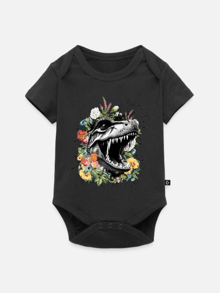 T Rex - Baby Premium Kurzarmbody - Schwarz