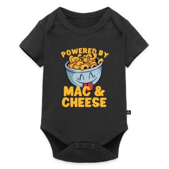 MAC AND CHEESE GIFT: powered by mac & cheese - Baby Premium short-sleeve bodysuit - black - Front